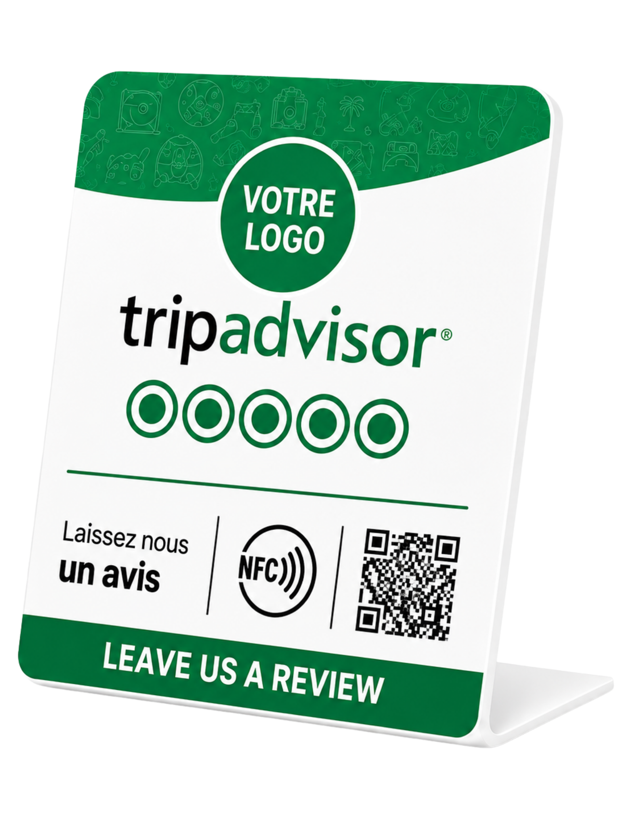 SUPPORT CHEVALIER ACRYLIQUE NFC TRIP ADVISOR REVIEW BLANCHE